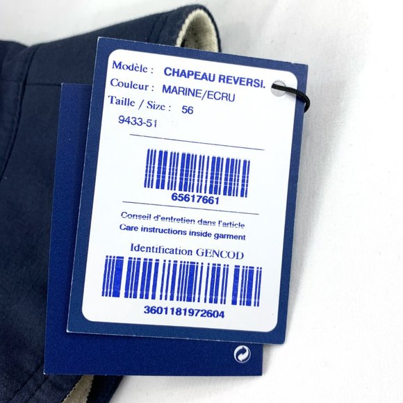 NWT SAINT JAMES REVERSIBLE Nautical Striped Cotton Logo signature Hat Cap - Picture 5 of 8